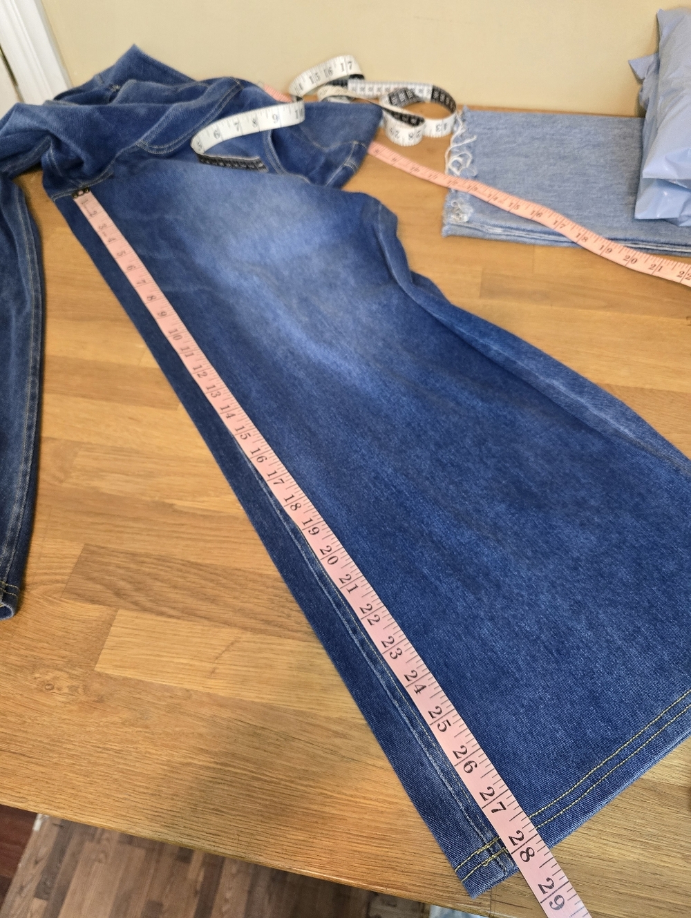 Halara Flex High Waisted Pockets Baggy Wide Leg Jeans Blue Wash Women M Petite - Picture 11 of 12